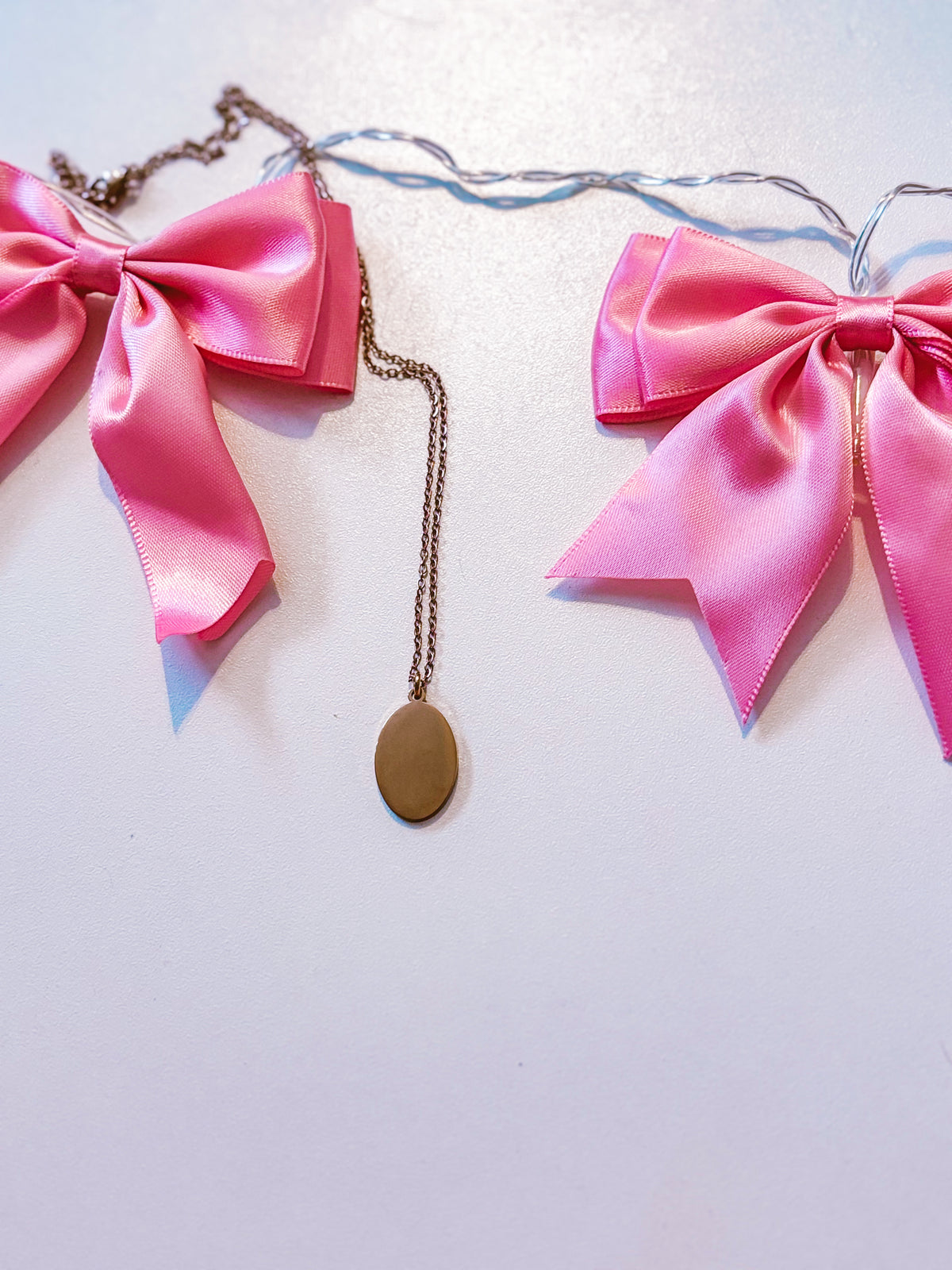 Gold oval (birth flower) necklace