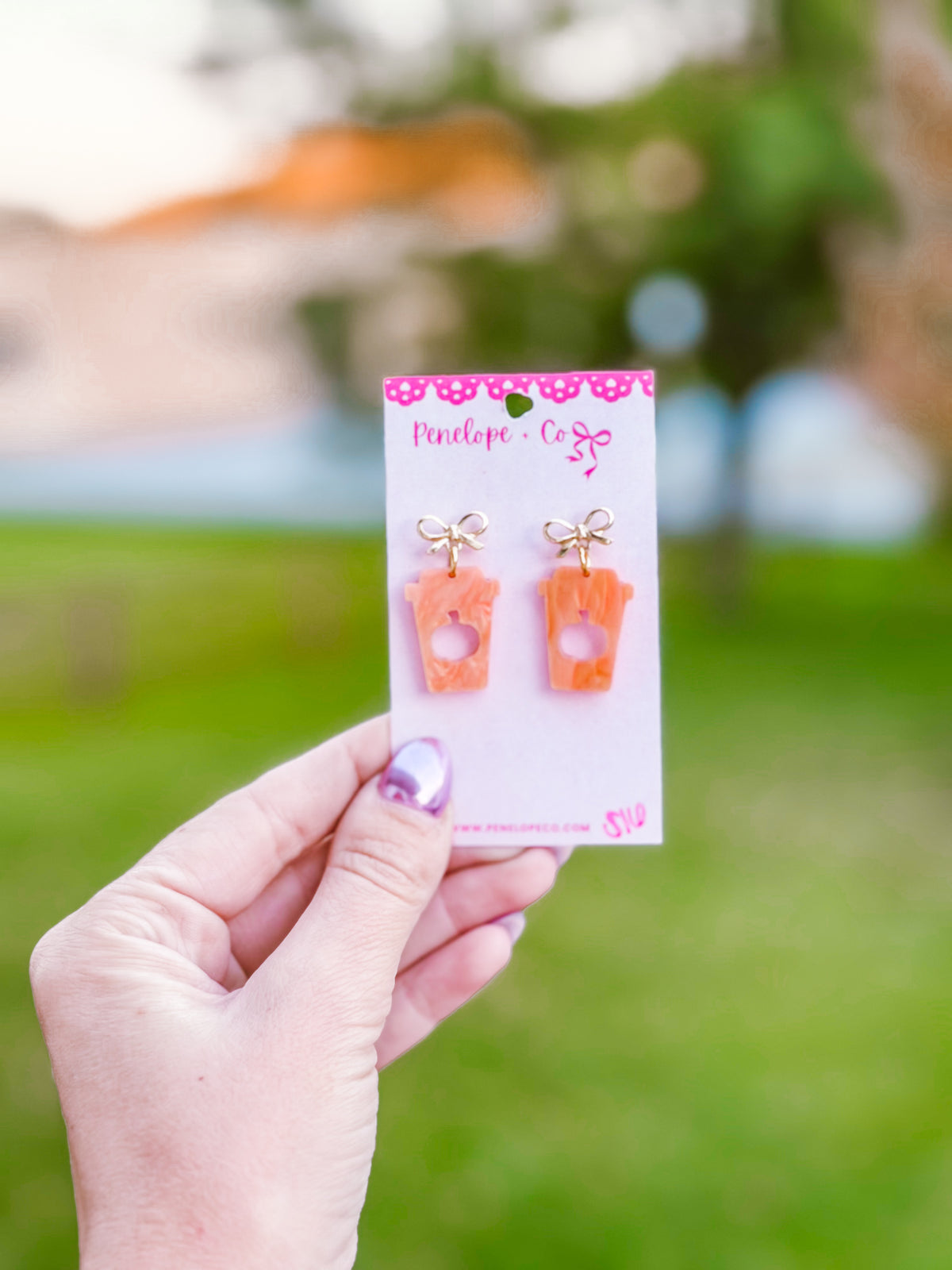 Pumpkin earring dangles