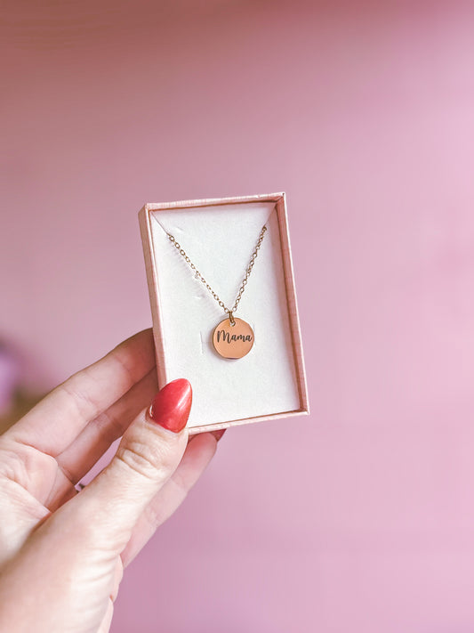 Gold mama necklace