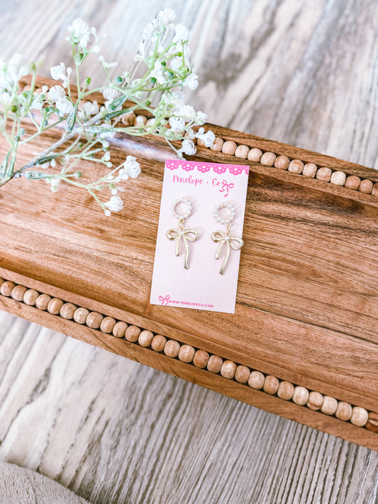 Pearl bow dangles